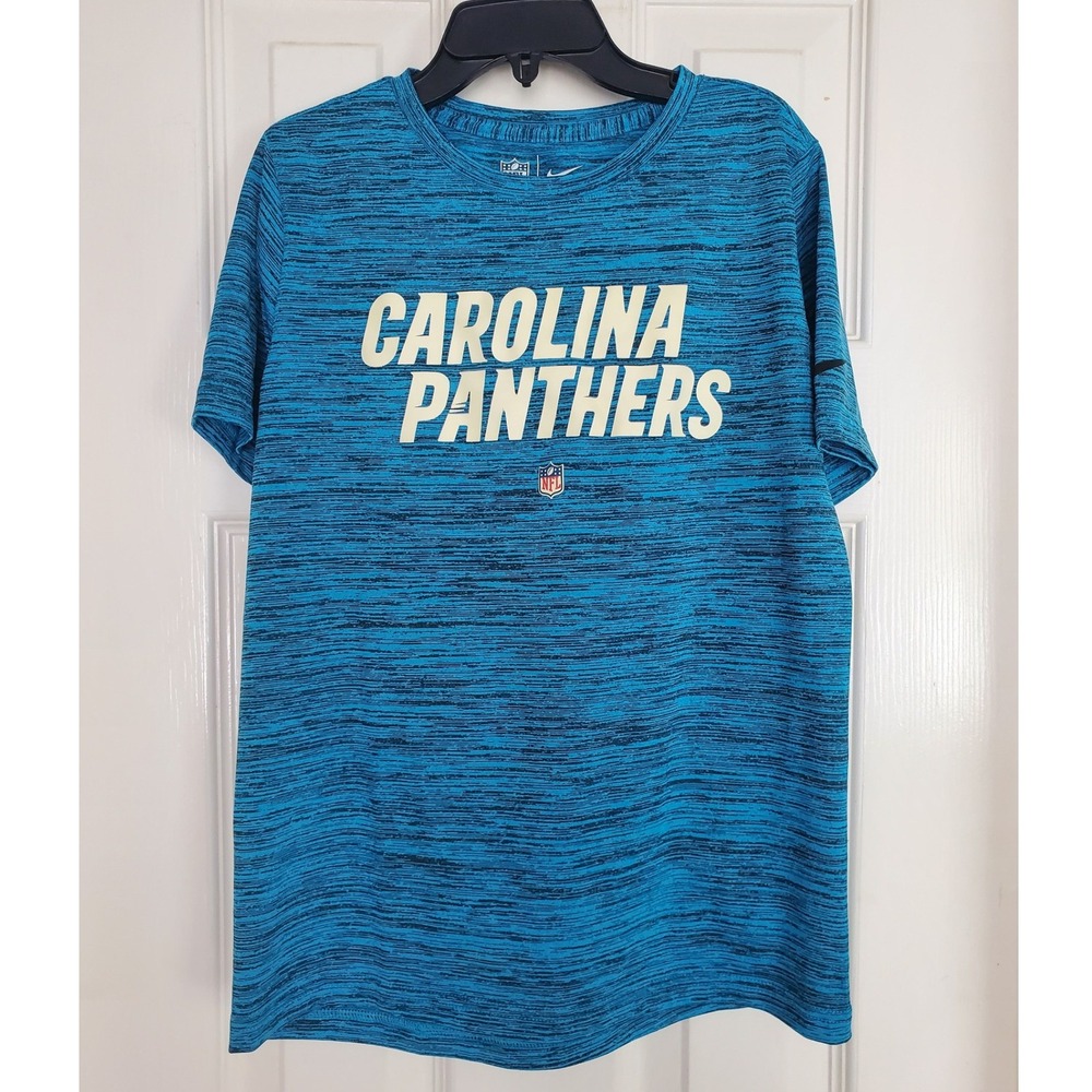 Nike Carolina Panthers T-Shirt Blue Space Dye NFL Graphic Tee Kids Small 8